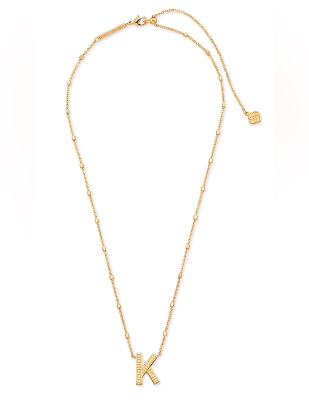 Kendra Scott Letter K Pendant Necklace Yellow Gold NWT